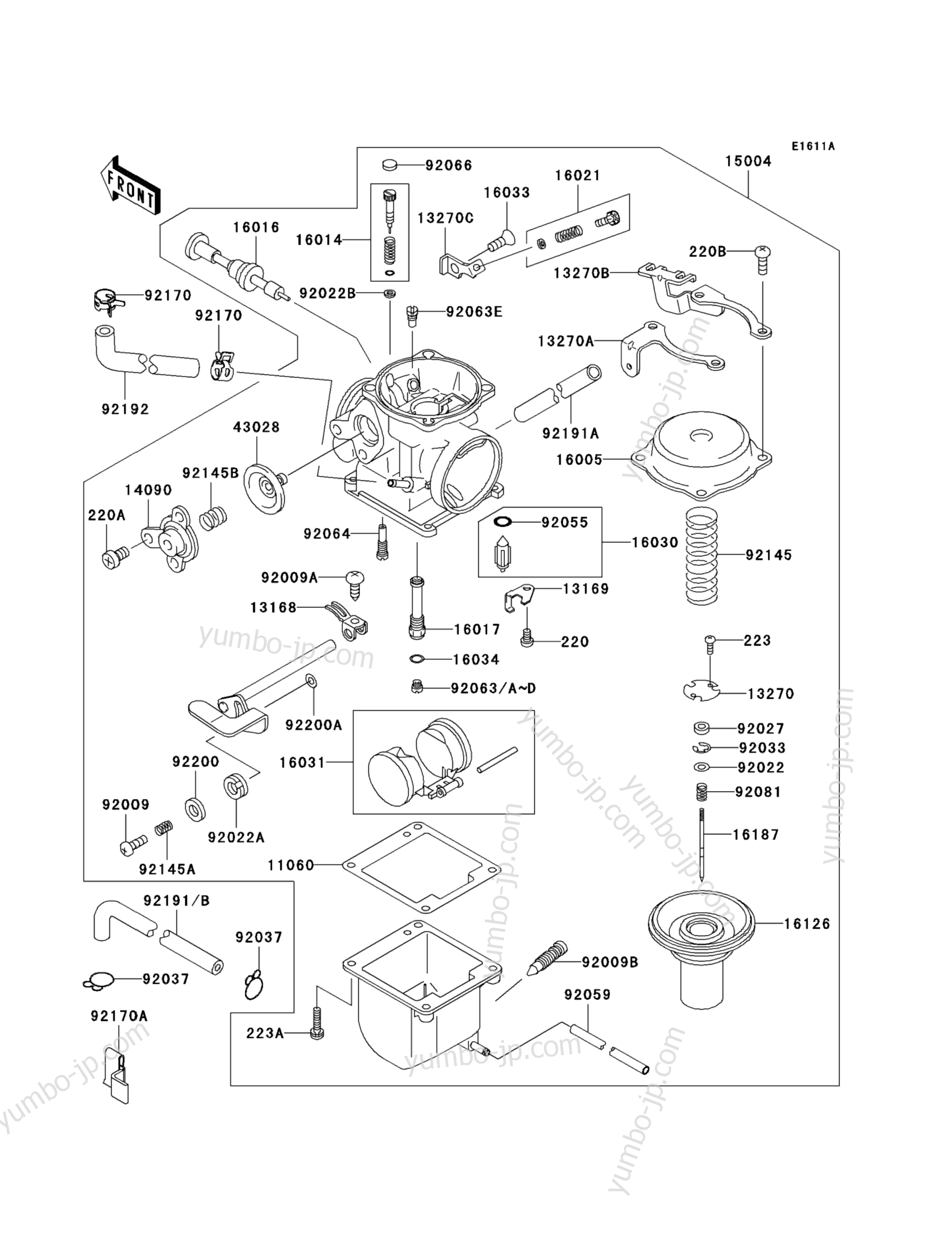 Carburetor (A9F) for motorcycles KAWASAKI ELIMINATOR 125 (BN125A9F) 2009 year