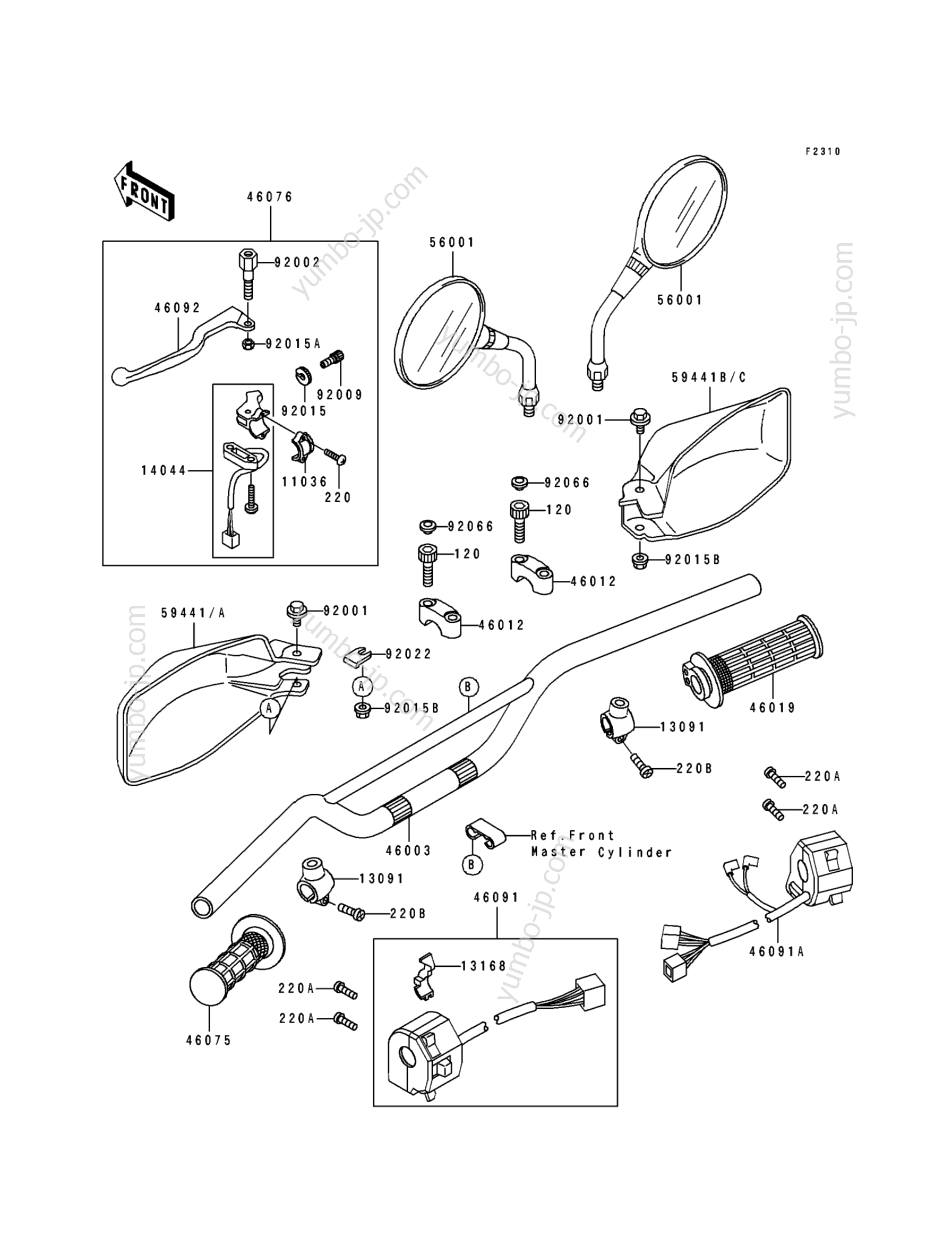 HANDLEBAR for motorcycles KAWASAKI KL650 (KL650-B3) 1991 year