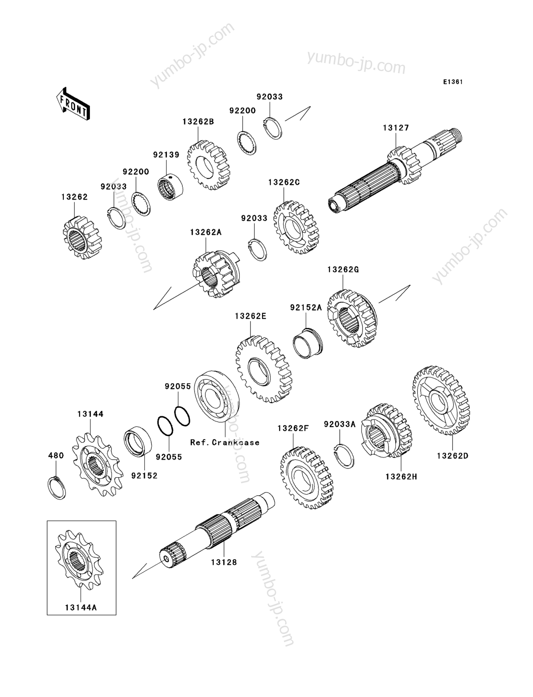 TRANSMISSION for motorcycles KAWASAKI KX250F (KX250W9F) 2009 year