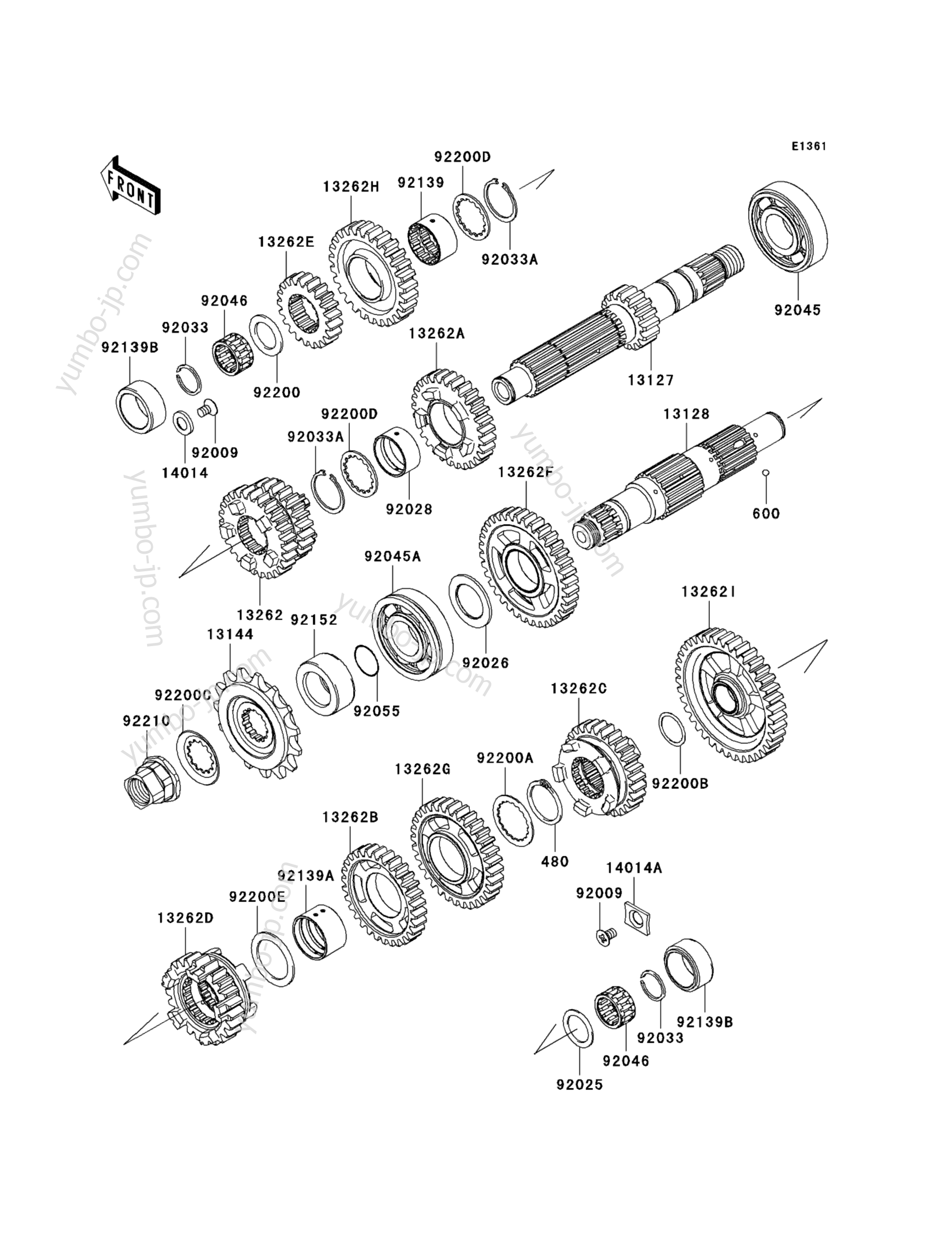 TRANSMISSION for motorcycles KAWASAKI ER-6N (ER650C9F) 2009 year