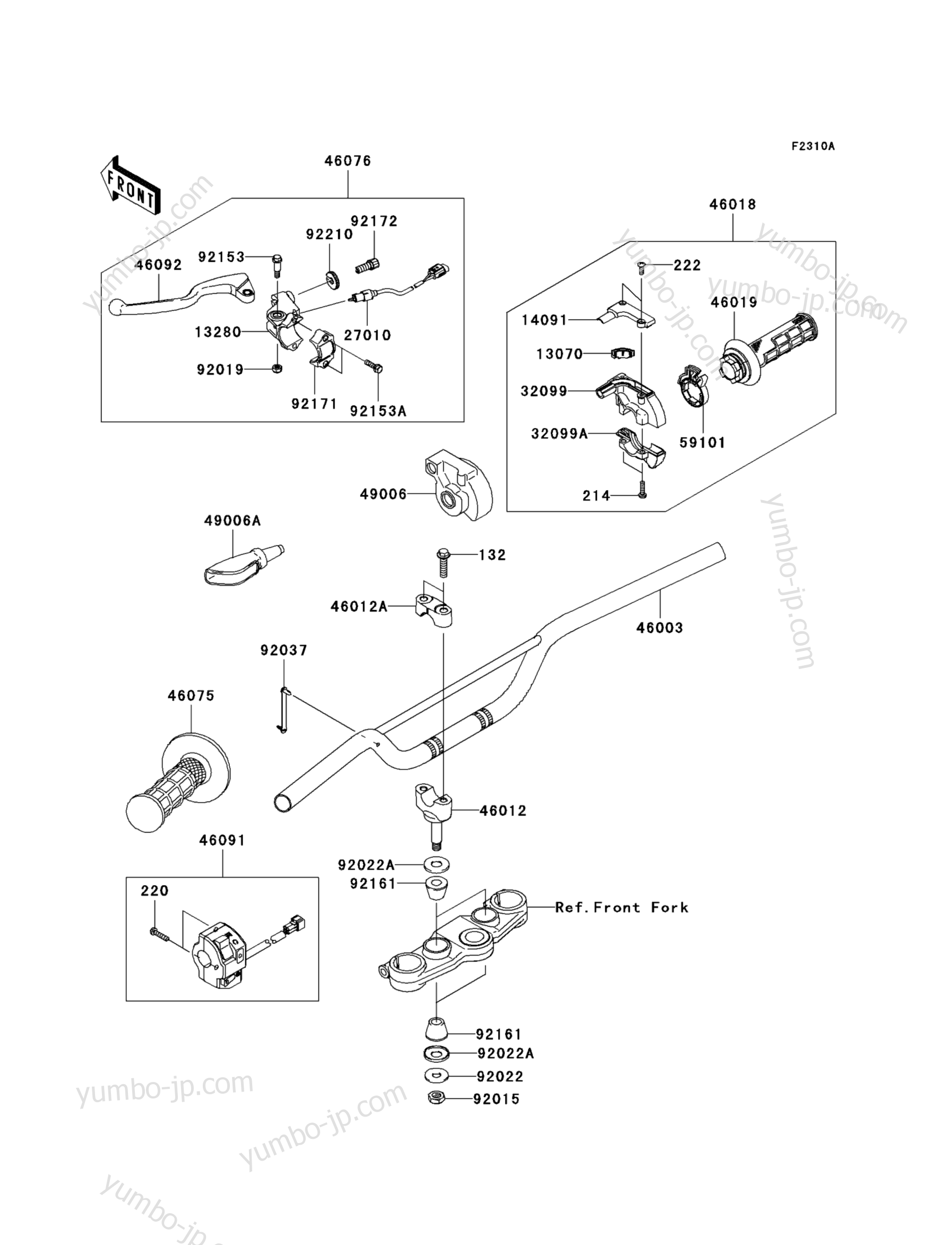 Handlebar(ABF) for motorcycles KAWASAKI KLX140 (KLX140ABF) 2011 year