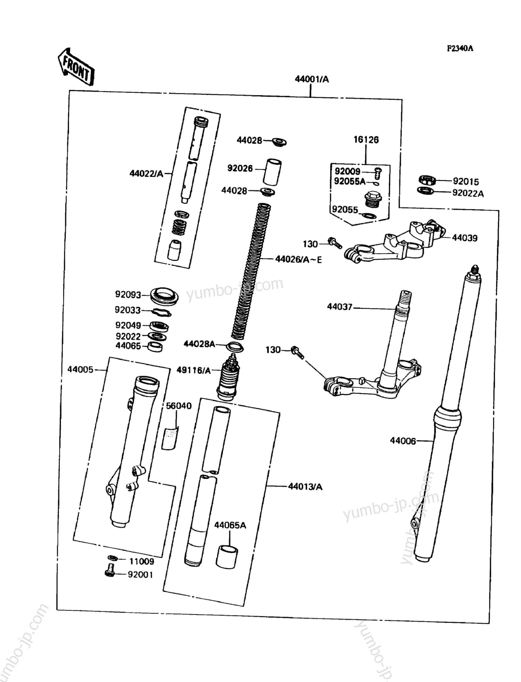 Front Fork(L3/N3) for motorcycles KAWASAKI KX80 (KX80-N3) 1990 year