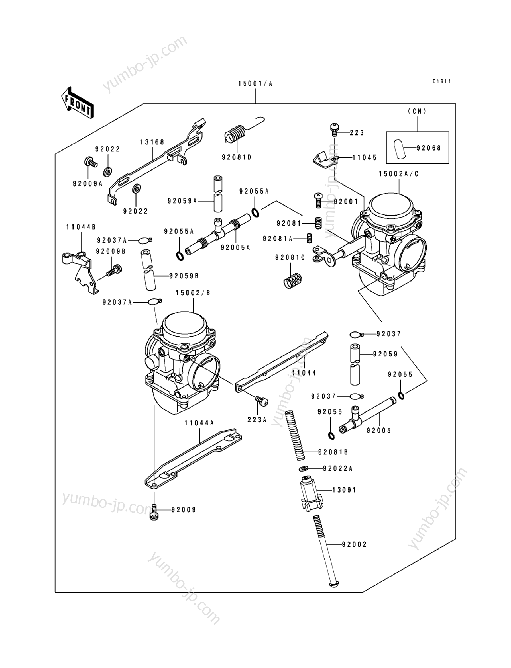 CARBURETOR for motorcycles KAWASAKI EX500 (EX500-A6) 1992 year