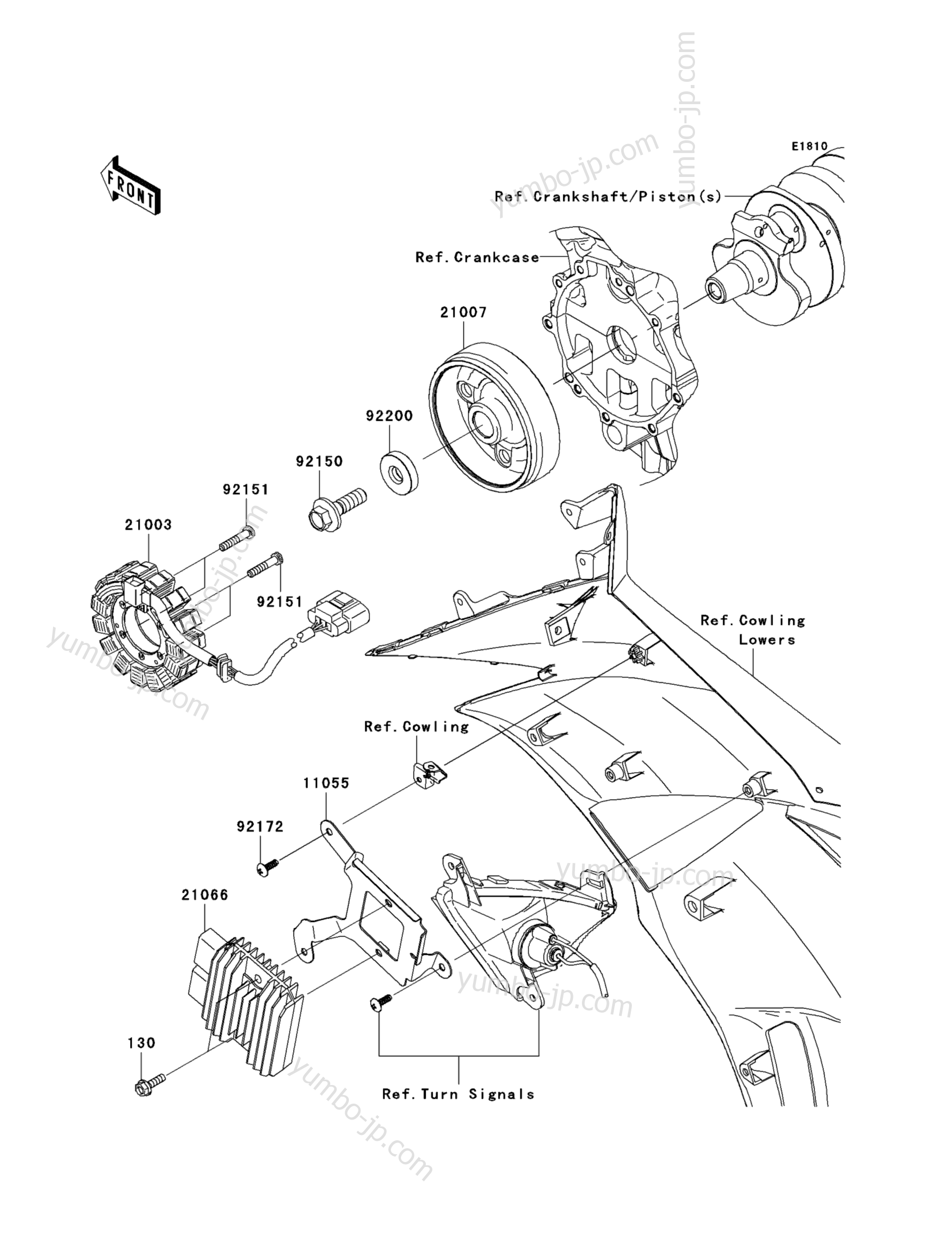 GENERATOR for motorcycles KAWASAKI NINJA ZX-6R (ZX600RCF) 2012 year