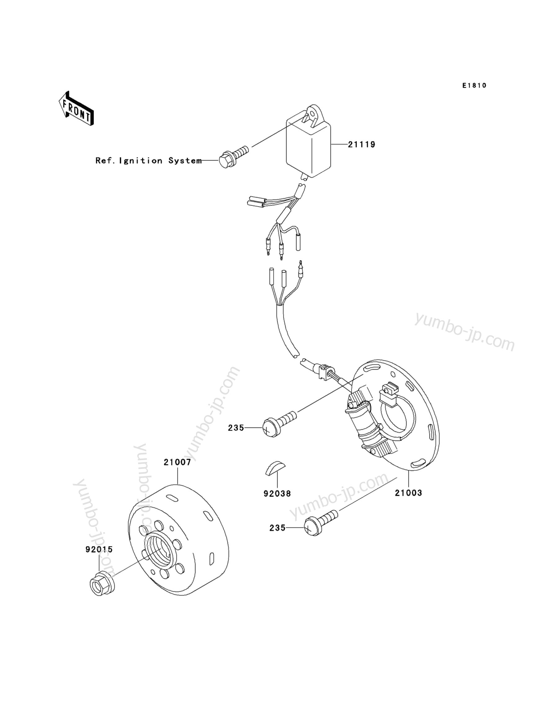 GENERATOR for motorcycles KAWASAKI KX500 (KX500-E15) 2003 year