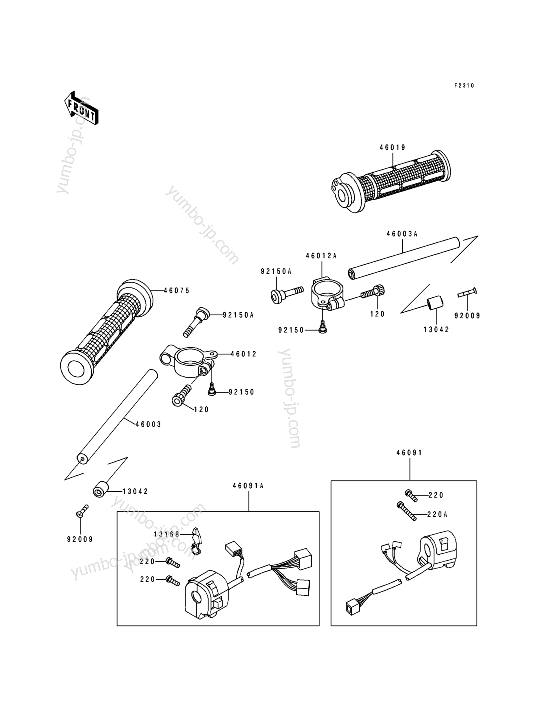 HANDLEBAR for motorcycles KAWASAKI NINJA ZX-7 (ZX750-L1) 1993 year