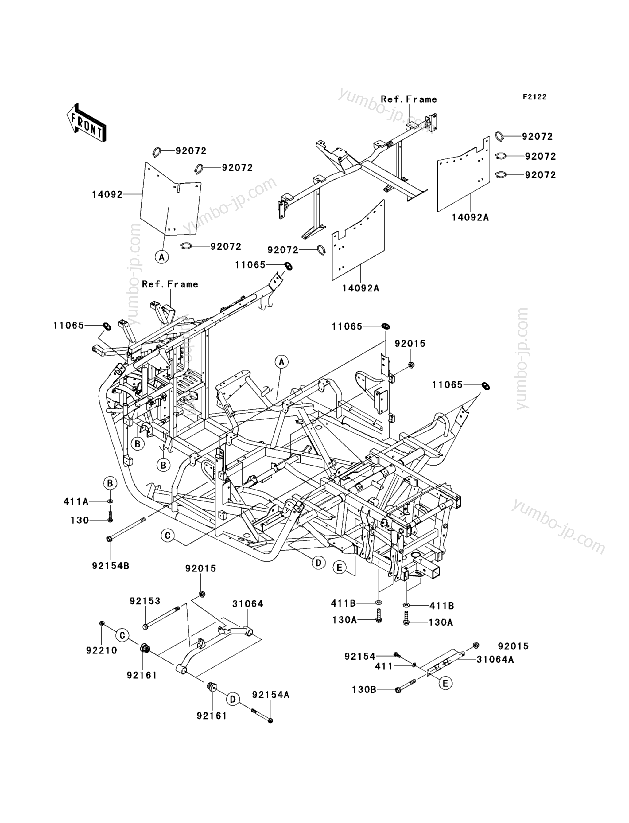 ENGINE MOUNT для мотовездеходов KAWASAKI TERYX 4 750 4X4 EPS (KRT750ADFA) 2013 г.