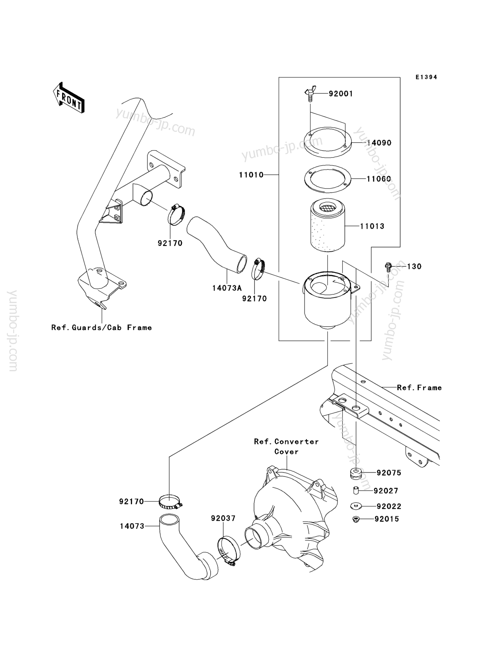 Air Cleaner-Belt Converter(G9F/GAF) для мотовездеходов KAWASAKI MULE 4010 TRANS4X4 DIESEL (KAF950GAF) 2010 г.