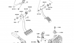 Brake Pedal/Throttle Lever для мотовездехода KAWASAKI TERYX 4 750 4X4 EPS (KRT750ACFA)2012 г. 