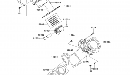 Cylinder/Piston(s) для мотовездехода KAWASAKI TERYX 4 750 4X4 EPS (KRT750ADFA)2013 г. 