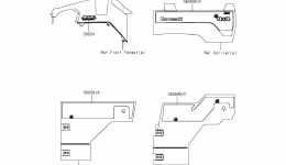 DECALS для мотовездехода KAWASAKI MULE PRO-FXT (KAF820DFF)2015 г. 