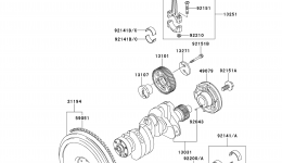 Crankshaft/Piston(s) for мотовездехода KAWASAKI MULE 4010 TRANS4X4 DIESEL (KAF950GDF)2013 year 