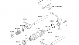 Gear Change Drum/Shift Fork(s) для мотовездехода KAWASAKI TERYX 4 (KRT800BEF)2014 г. 