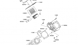 Cylinder/Piston(s) для мотовездехода KAWASAKI TERYX 4 (KRT800CEF)2014 г. 