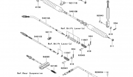 Cables(&sim;JK1AFDB1 6B511025) for мотовездехода KAWASAKI MULE 3010 DIESEL 4X4 (KAF950B6F)2007 year 