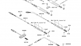 Cables(JK1AFCE1 6B543664&sim;) для мотовездехода KAWASAKI MULE 3010 4X4 (KAF620E8F)2008 г. 