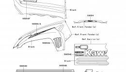 Decals(Black)(L9FA) for мотовездехода KAWASAKI TERYX 750 4X4 SPORT (KRF750L9FA)2009 year 