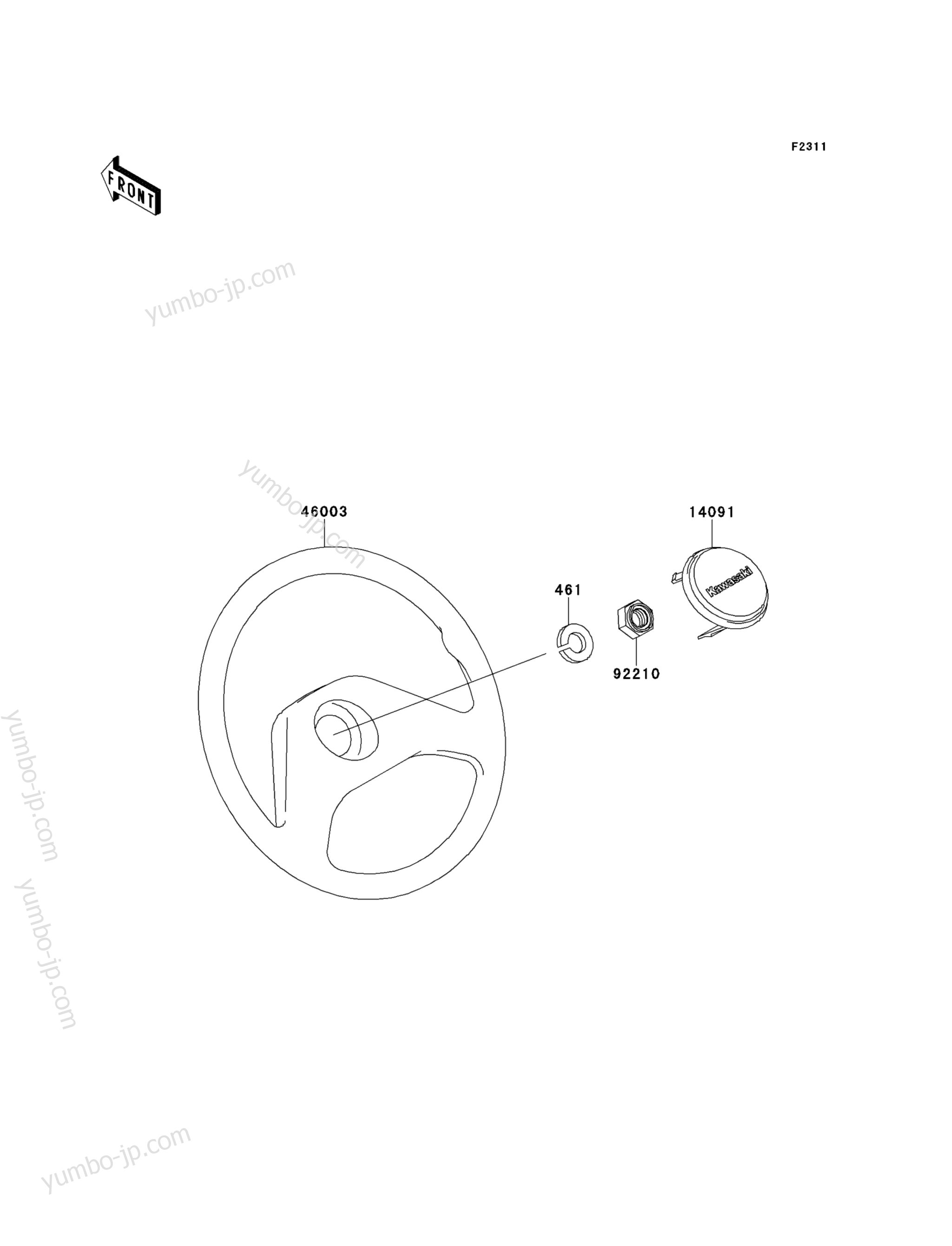 Steering Wheel(F9F&sim;FCF) for UTVs KAWASAKI MULE 4010 DIESEL 4X4 (KAF950FCF) 2012 year
