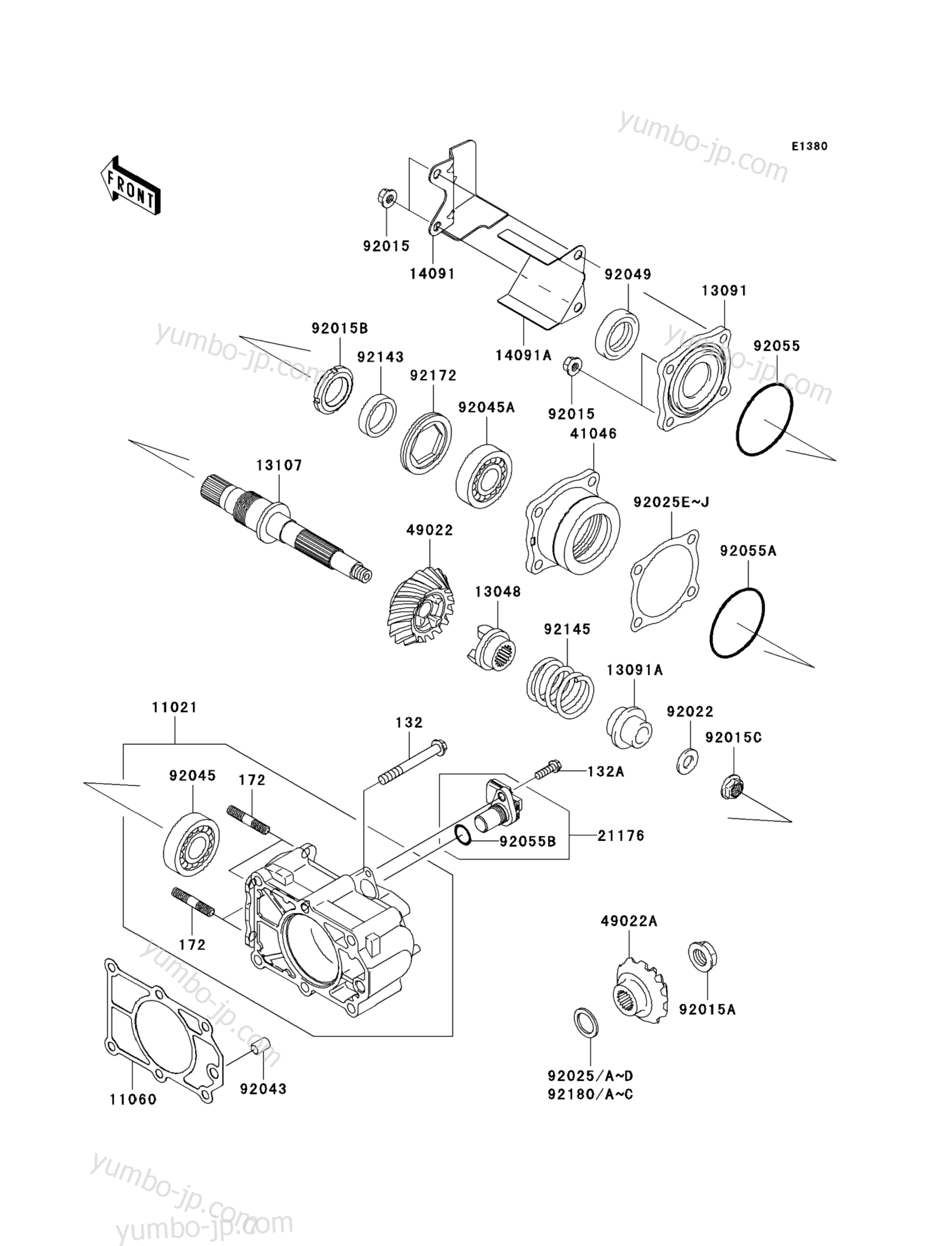 Bevel Gear Case для мотовездеходов KAWASAKI MULE 4010 4X4 (KAF620MCF) 2012 г.
