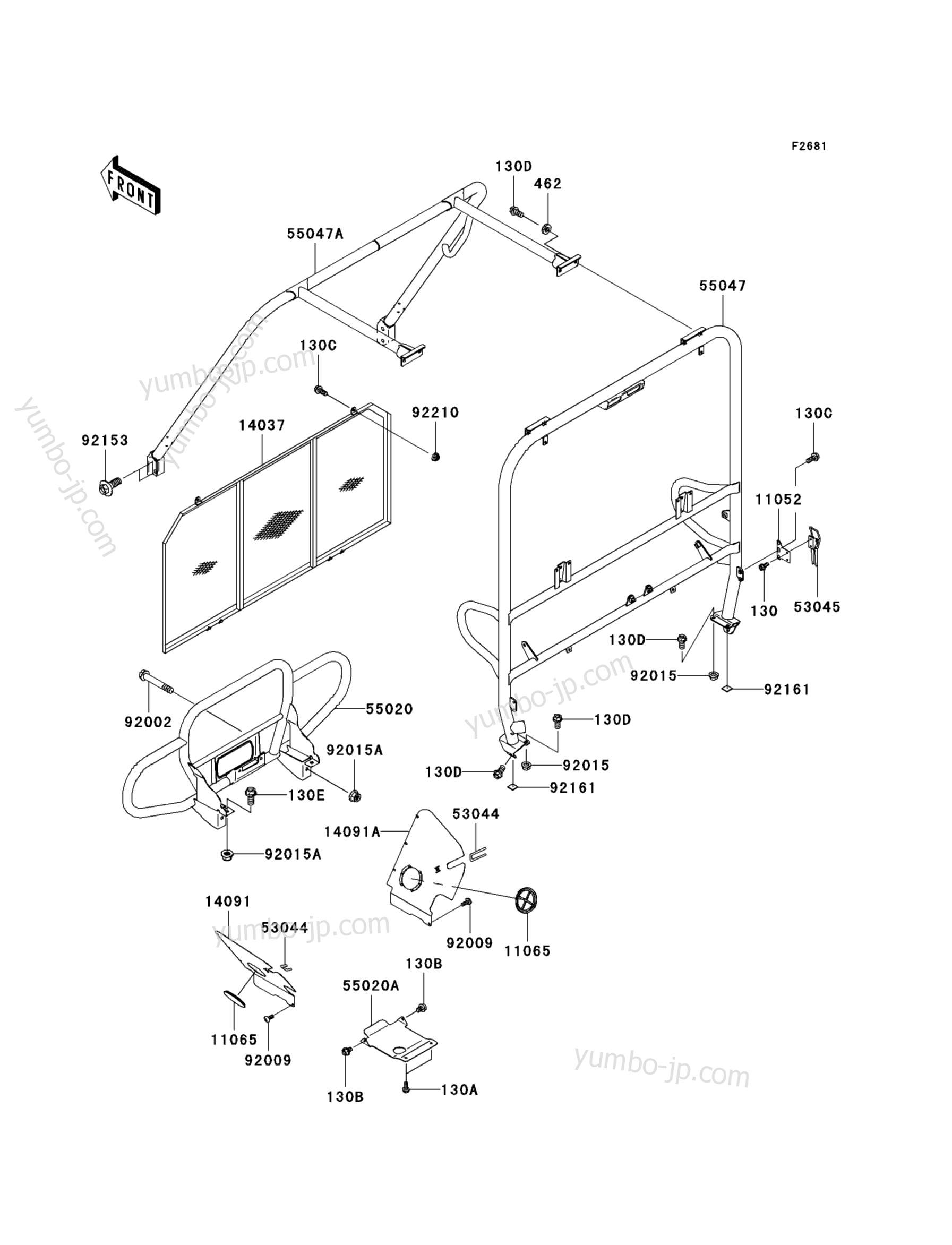 Guards/Cab Frame for UTVs KAWASAKI MULE 3010 DIESEL 4X4 (KAF950D8F) 2008 year