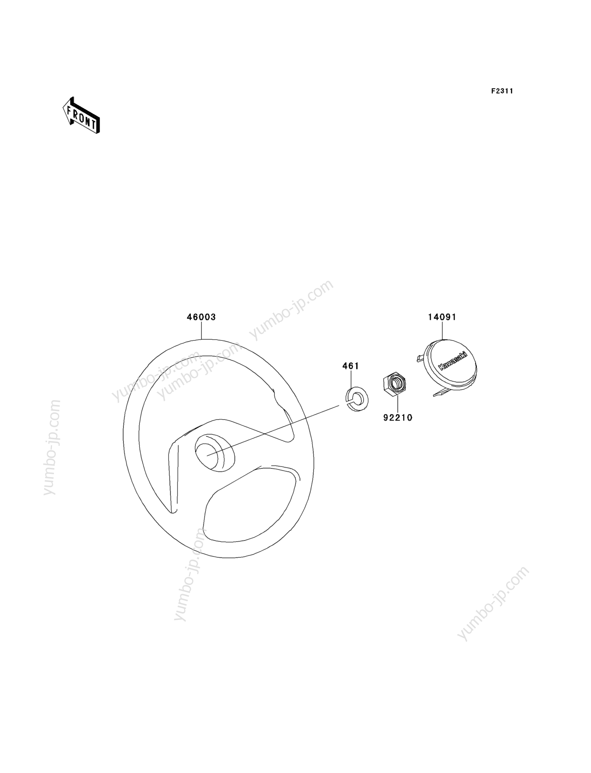 Steering Wheel(G9F&sim;GCF) for UTVs KAWASAKI MULE 4010 TRANS4X4 DIESEL (KAF950GAF) 2010 year