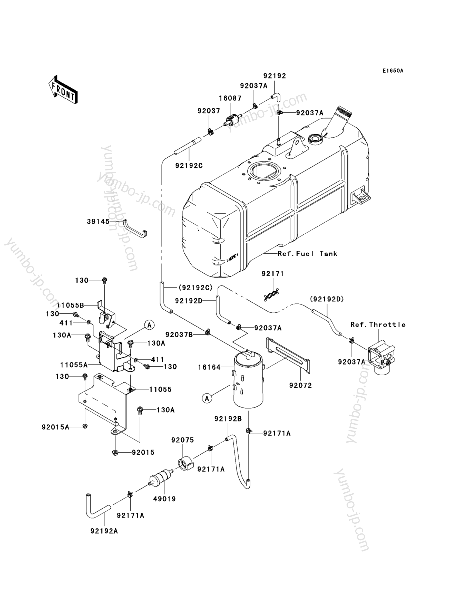 Fuel Evaporative System(RBF/RBFA) для мотовездеходов KAWASAKI MULE 4010 TRANS4X4 (KAF620RBFA) 2011 г.