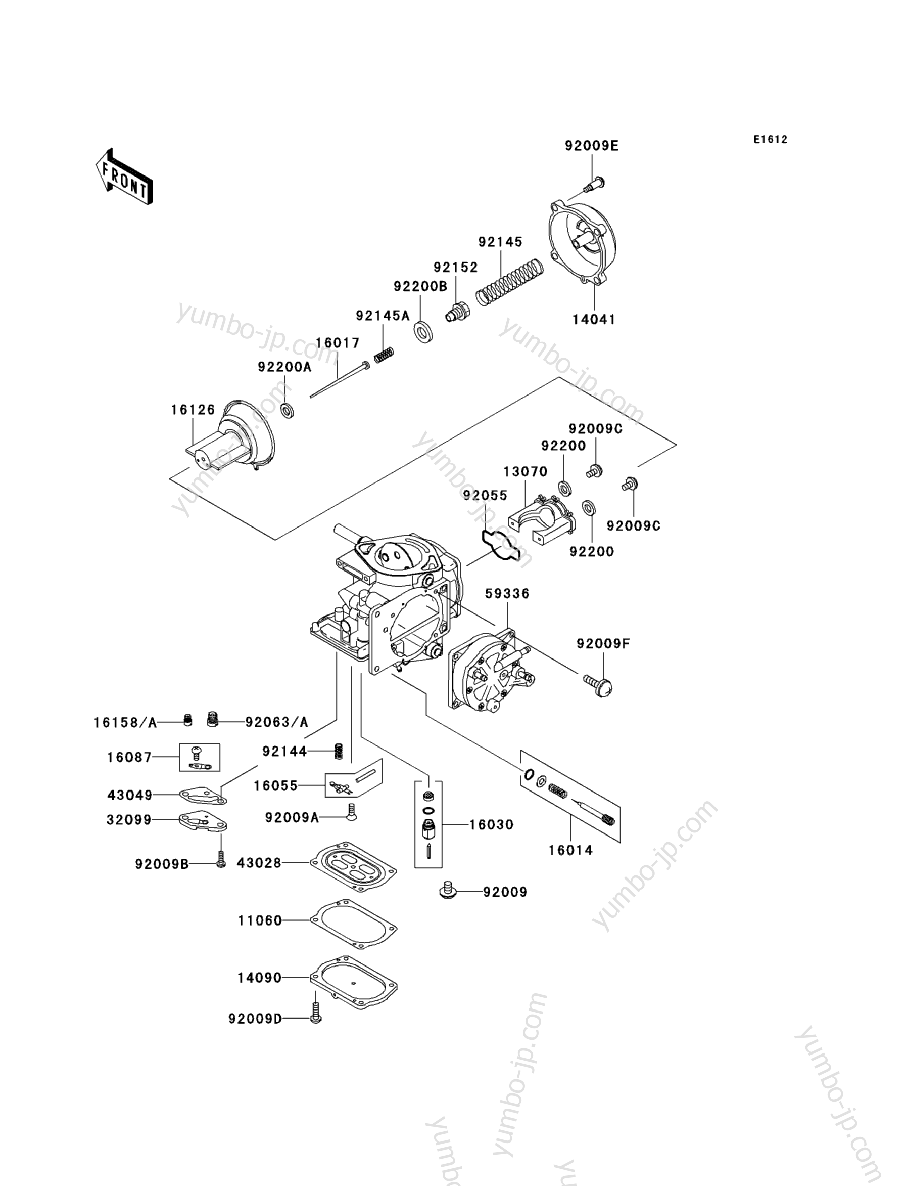 CARBURETOR PARTS для гидроциклов KAWASAKI JET SKI 1200 STX-R (JT1200-A1) 2002 г.