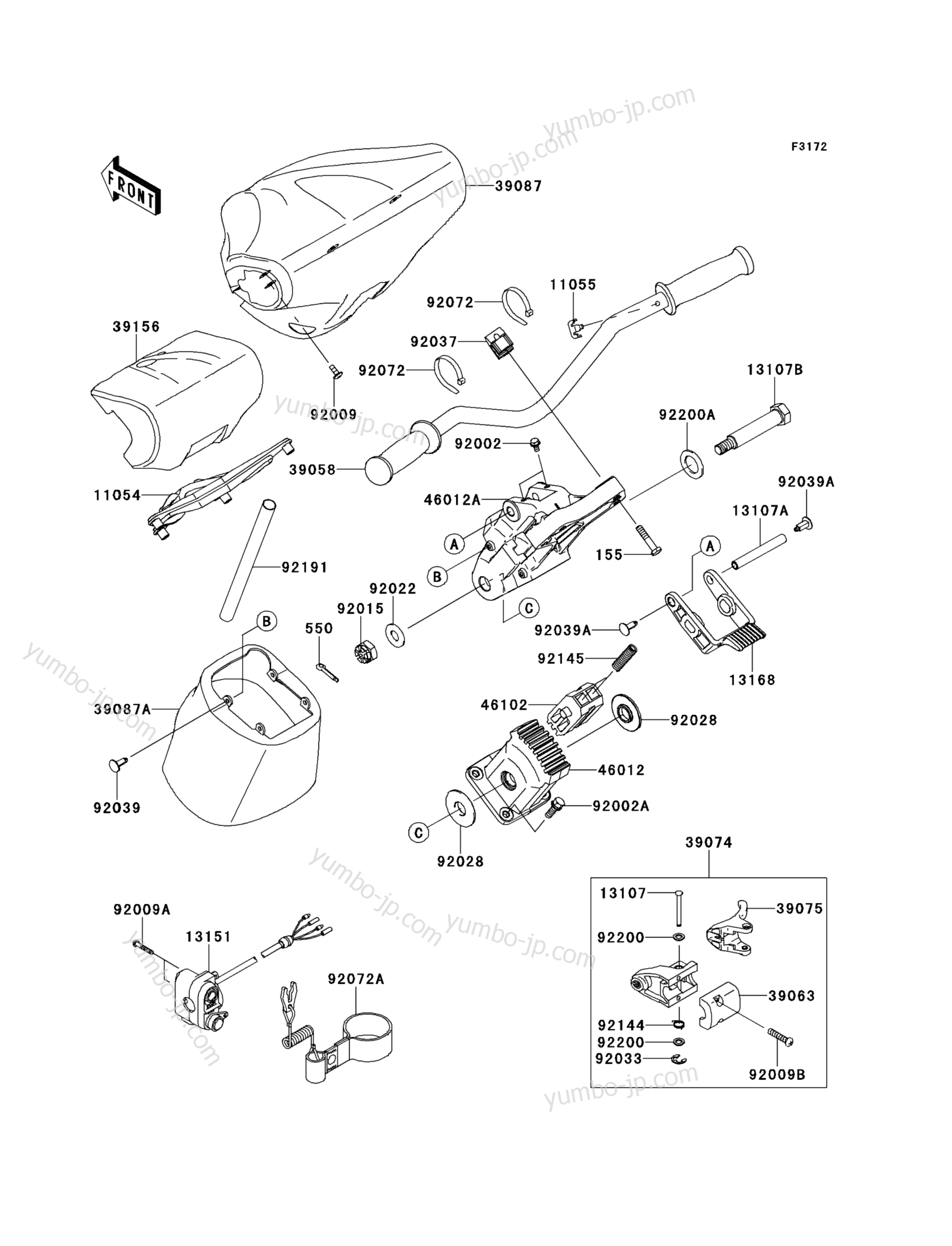 Румпель (рукоятка управления) для гидроциклов KAWASAKI JET SKI ULTRA LX (JT1500KCF) 2012 г.