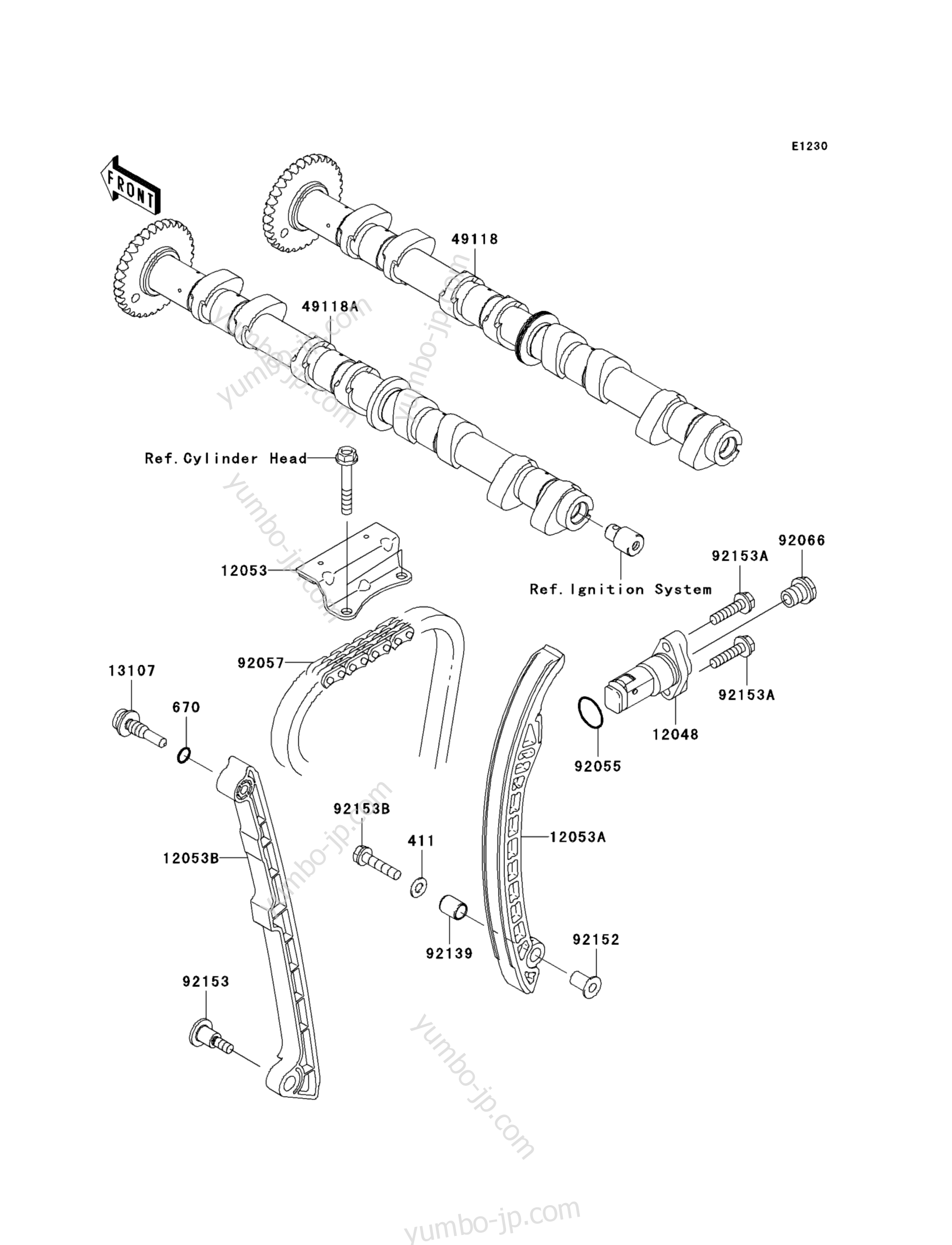 Camshaft(s)/Tensioner для гидроциклов KAWASAKI JET SKI ULTRA 300X (JT1500HBFA) 2011 г.