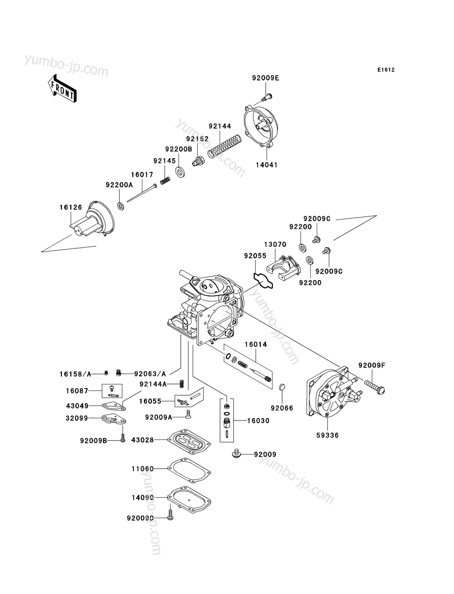 CARBURETOR PARTS для гидроциклов KAWASAKI JET SKI 1100 ZXI (JH1100-A8) 2003 г.