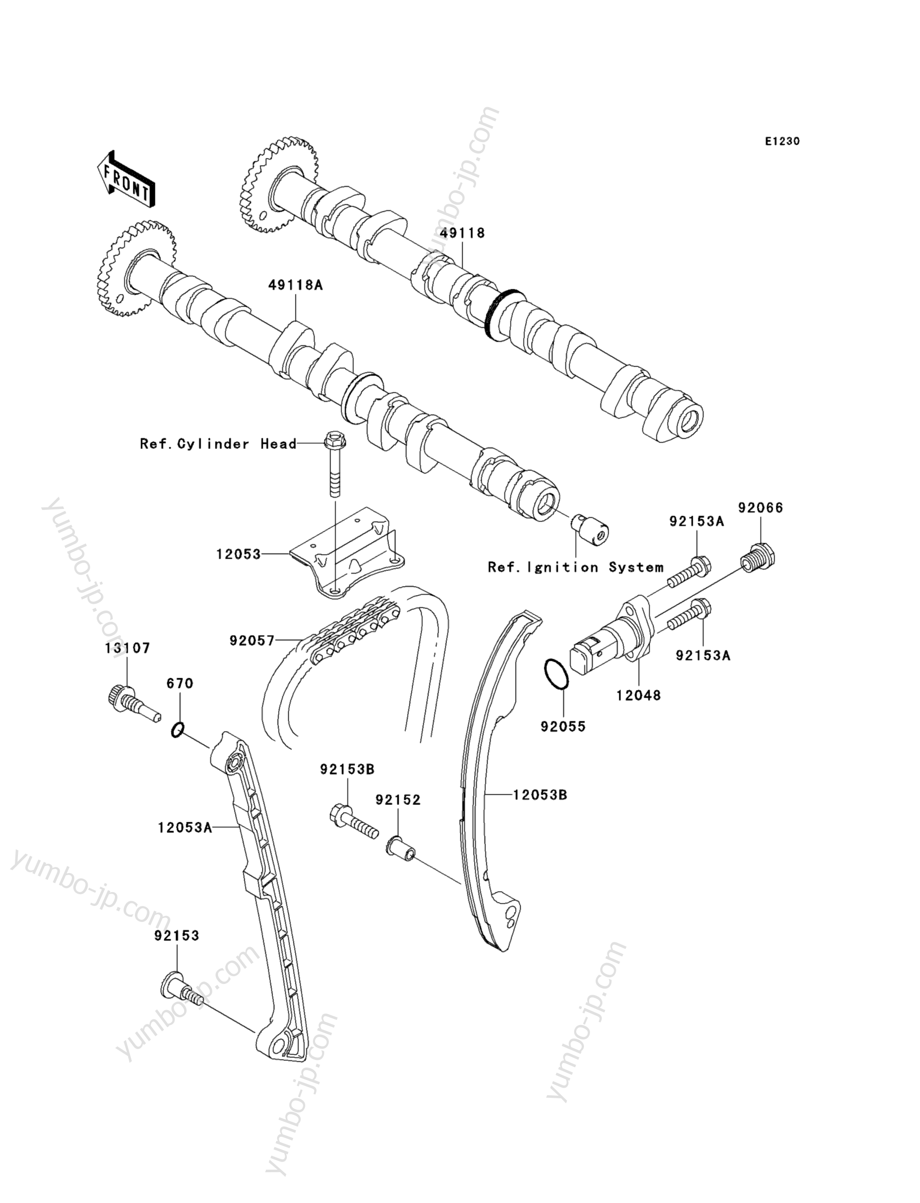 Camshaft(s)/Tensioner для гидроциклов KAWASAKI JET SKI ULTRA 260X (JT1500EAF) 2010 г.
