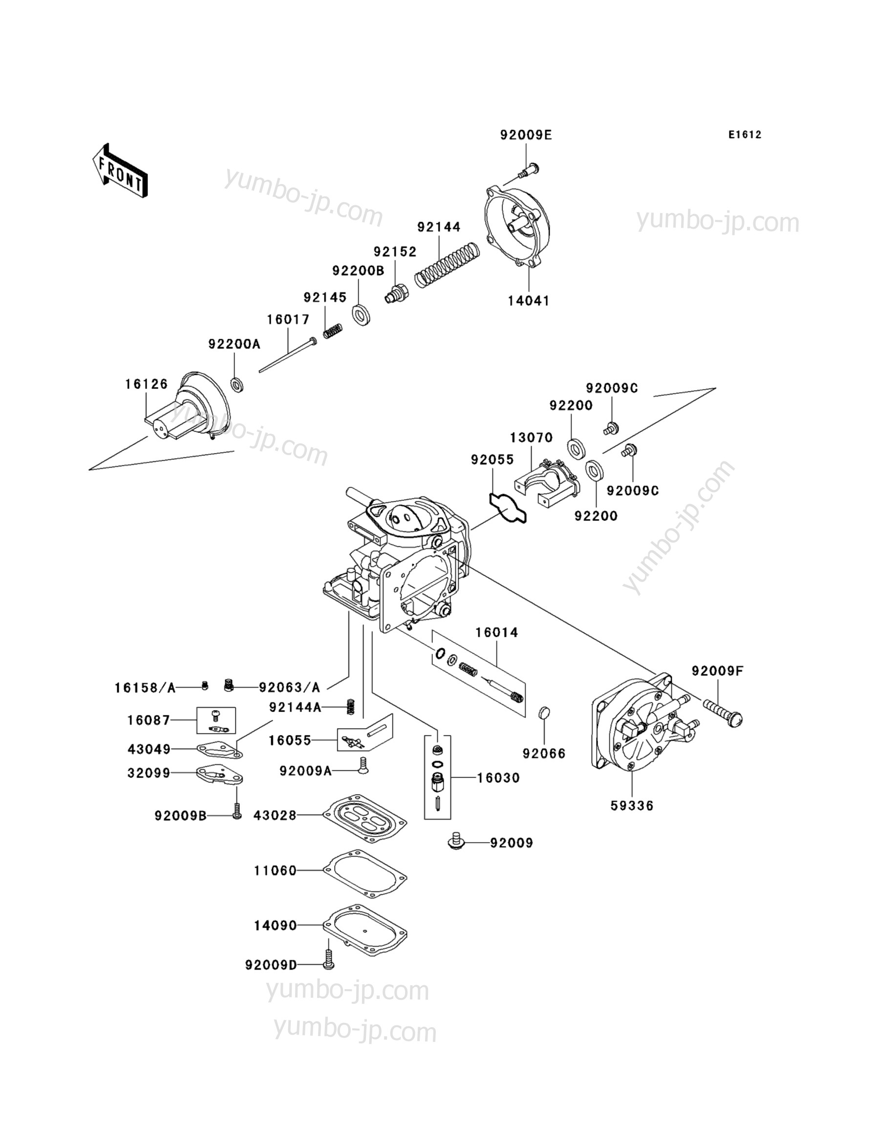 CARBURETOR PARTS для гидроциклов KAWASAKI JET SKI 900 STS (JT900-B3) 2001 г.