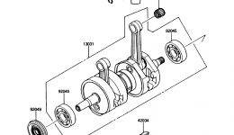 Crankshaft/Piston(s) для гидроцикла KAWASAKI JET SKI X-2 (JF650-A4)1989 г. 