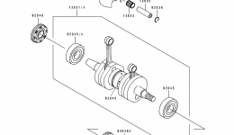 Crankshaft/Piston(s) для гидроцикла KAWASAKI JET SKI TS (JF650-B5)1993 г. 
