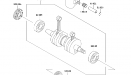 Crankshaft/Piston(s) for гидроцикла KAWASAKI JET SKI 800 SX-R (JS800-A3)2005 year 