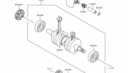 Crankshaft/Piston(s) for гидроцикла KAWASAKI JET SKI XI SPORT (JH750-G2)1999 year 