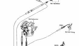 Cables(JS300-A3/A4/A5) для гидроцикла KAWASAKI JET SKI 300SX (JS300-A5)1991 г. 