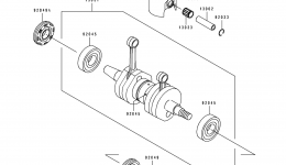 Crankshaft/Piston(s)(JS750-A3/A4) for гидроцикла KAWASAKI JS750-A31994 year 