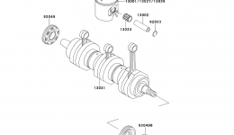 Crankshaft/Piston(s) for гидроцикла KAWASAKI JET SKI 900 STX (JT900-B1)1999 year 