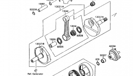 Crankshaft/Piston(s) для гидроцикла KAWASAKI JET SKI 300SX (JS300-A5)1991 г. 