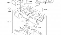 Крышка картера для гидроцикла KAWASAKI JET SKI 1100 ZXI (JH1100-A1)1996 г. 