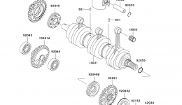 Crankshaft/Piston(s) for гидроцикла KAWASAKI JET SKI 1200 STX-R (JT1200-C1)2004 year 