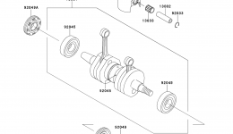 Crankshaft/Piston(s) для гидроцикла KAWASAKI JET SKI SUPER SPORTS XI (JH750-F2)1997 г. 