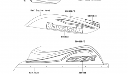 Decals(Red)(A2) for гидроцикла KAWASAKI JET SKI 800 SX-R (JS800-A2)2004 year 
