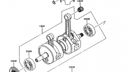 Crankshaft/Piston(s) for гидроцикла KAWASAKI JET MATE (JB650-A1)1989 year 