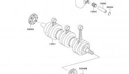 Crankshaft/Piston(s) for гидроцикла KAWASAKI JET SKI 1100 STX D.I. (JT1100-G1)2003 year 