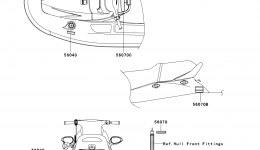 Эмблемы, наклейки для гидроцикла KAWASAKI JET SKI 1100 STX D.I. (JT1100-G1)2003 г. 