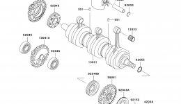 Crankshaft/Piston(s) for гидроцикла KAWASAKI JET SKI 1200 STX-R (JT1200-A1)2002 year 