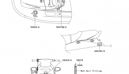 Эмблемы, наклейки для гидроцикла KAWASAKI JET SKI 1100 STX D.I. (JT1100-F1)2001 г. 