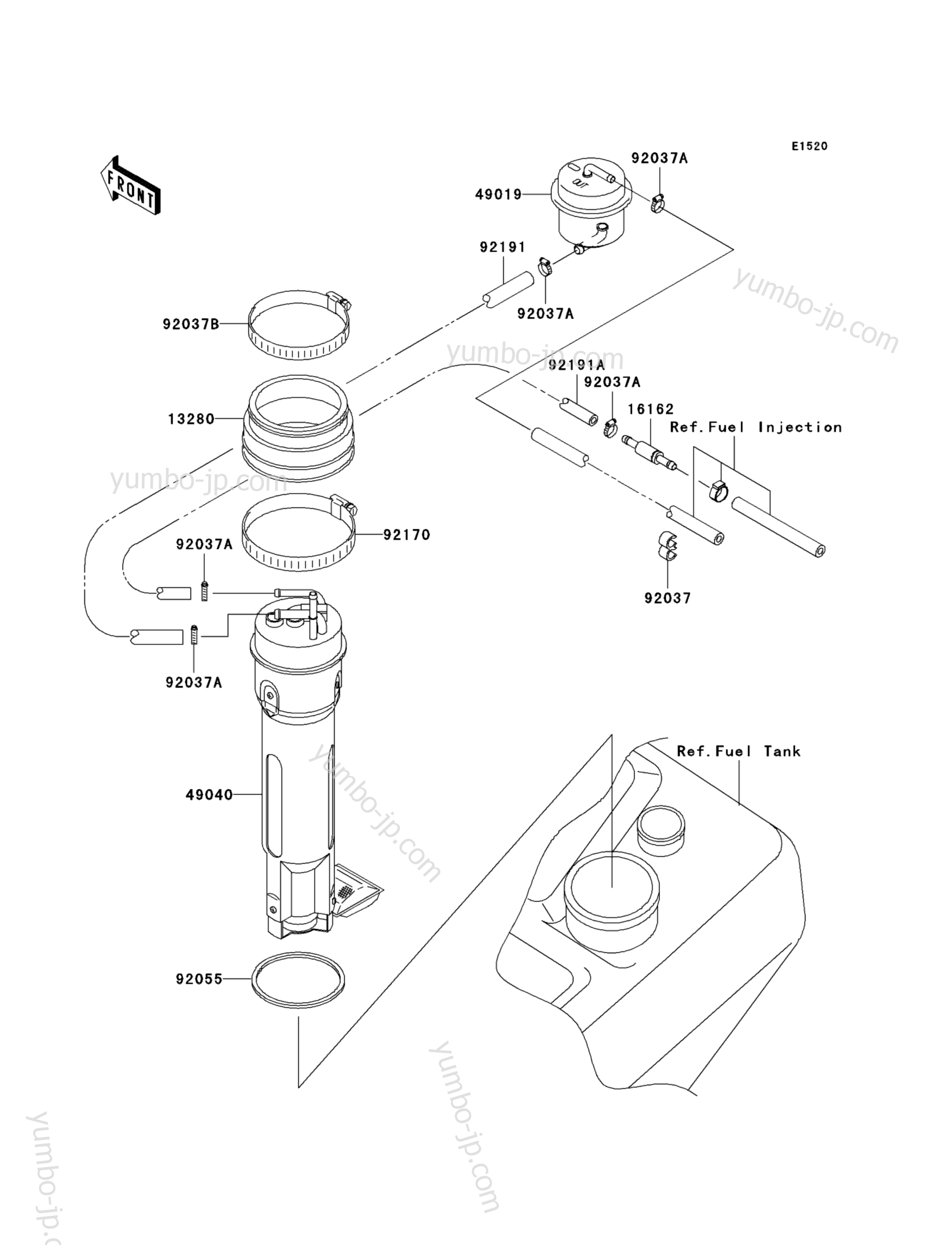 Топливный насос для гидроциклов KAWASAKI JET SKI ULTRA 130 D.I. (JH1100-B1) 2001 г.